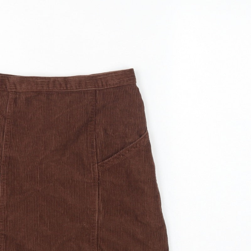 ASOS Design Women Brown UK 10 Corduroy Mini Pencil Skirt Pockets