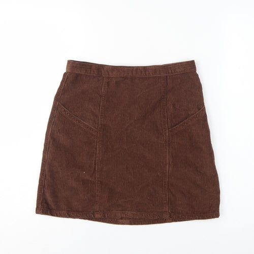 ASOS Design Women Brown UK 10 Corduroy Mini Pencil Skirt Pockets