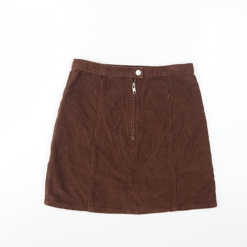 ASOS Design Women Brown UK 10 Corduroy Mini Pencil Skirt Pockets