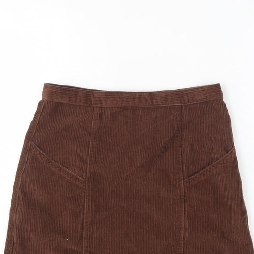 ASOS Design Women Brown UK 10 Corduroy Mini Pencil Skirt Pockets