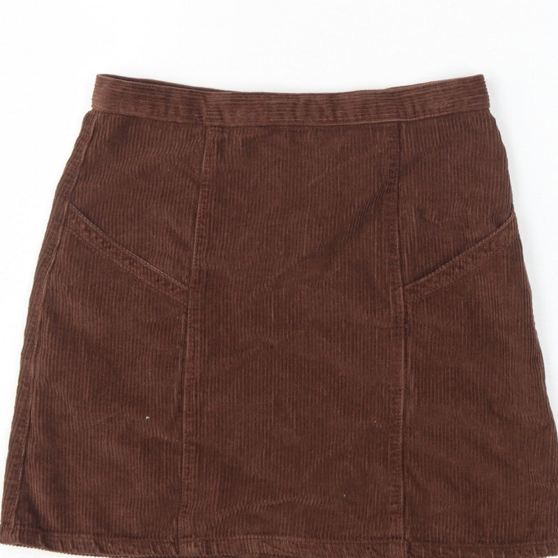 ASOS Design Women Brown UK 10 Corduroy Mini Pencil Skirt Pockets