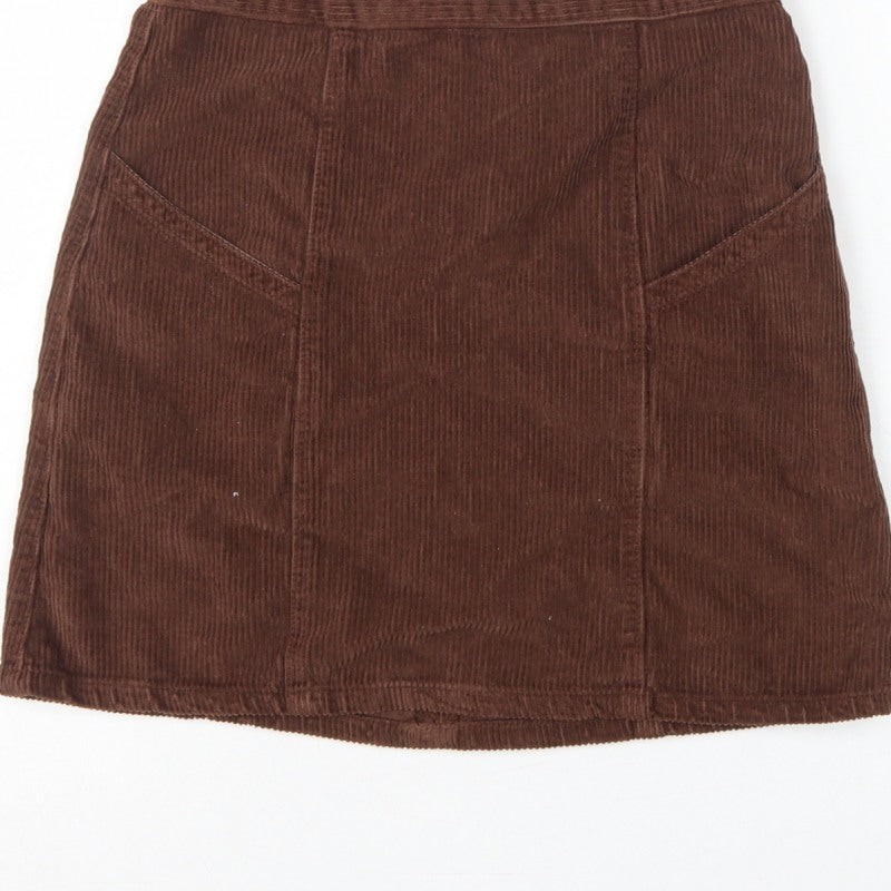 ASOS Design Women Brown UK 10 Corduroy Mini Pencil Skirt Pockets