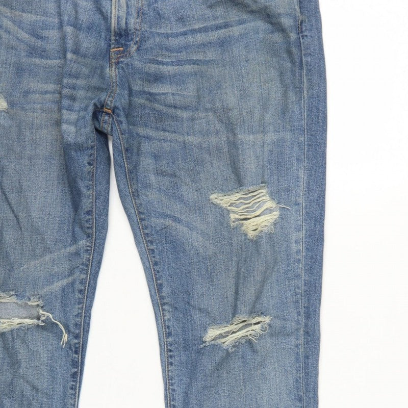 Abercrombie & Fitch Men Blue W34 L32 Rustin Athletic Slim Distressed Jeans
