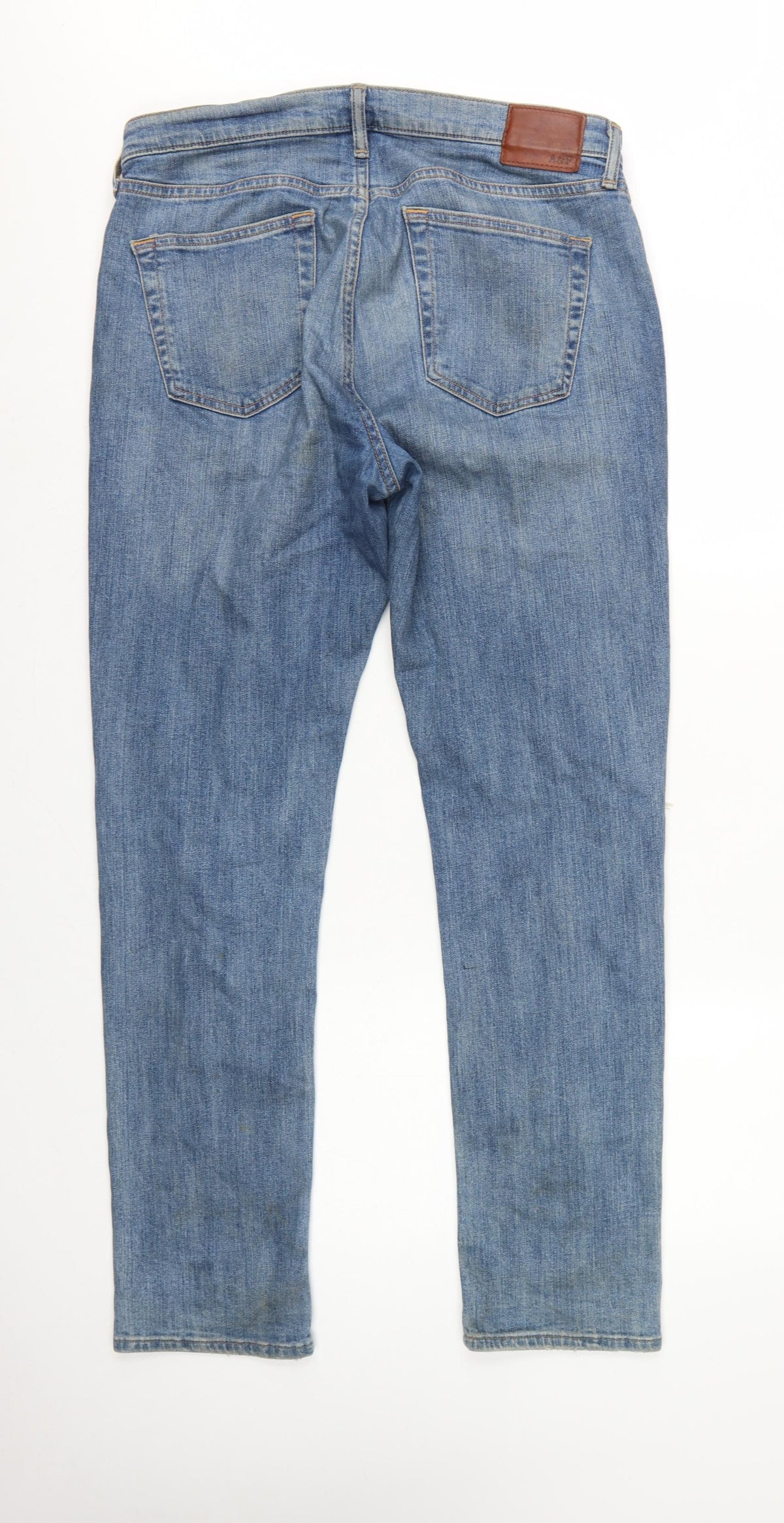 Abercrombie & Fitch Men Blue W34 L32 Rustin Athletic Slim Distressed Jeans