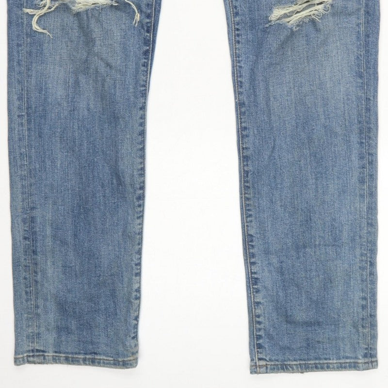 Abercrombie & Fitch Men Blue W34 L32 Rustin Athletic Slim Distressed Jeans