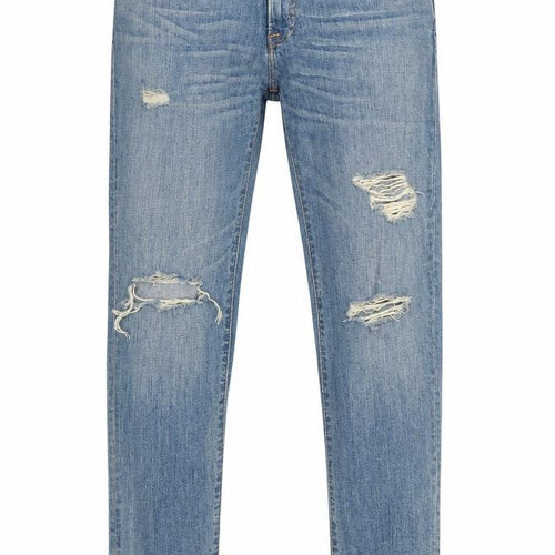 Abercrombie & Fitch Men Blue W34 L32 Rustin Athletic Slim Distressed Jeans