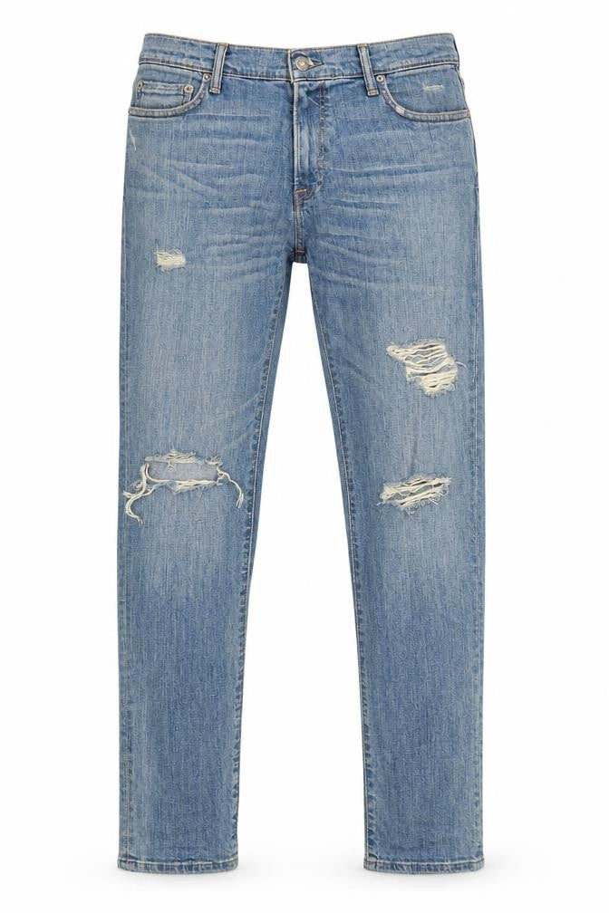 Abercrombie & Fitch Men Blue W34 L32 Rustin Athletic Slim Distressed Jeans