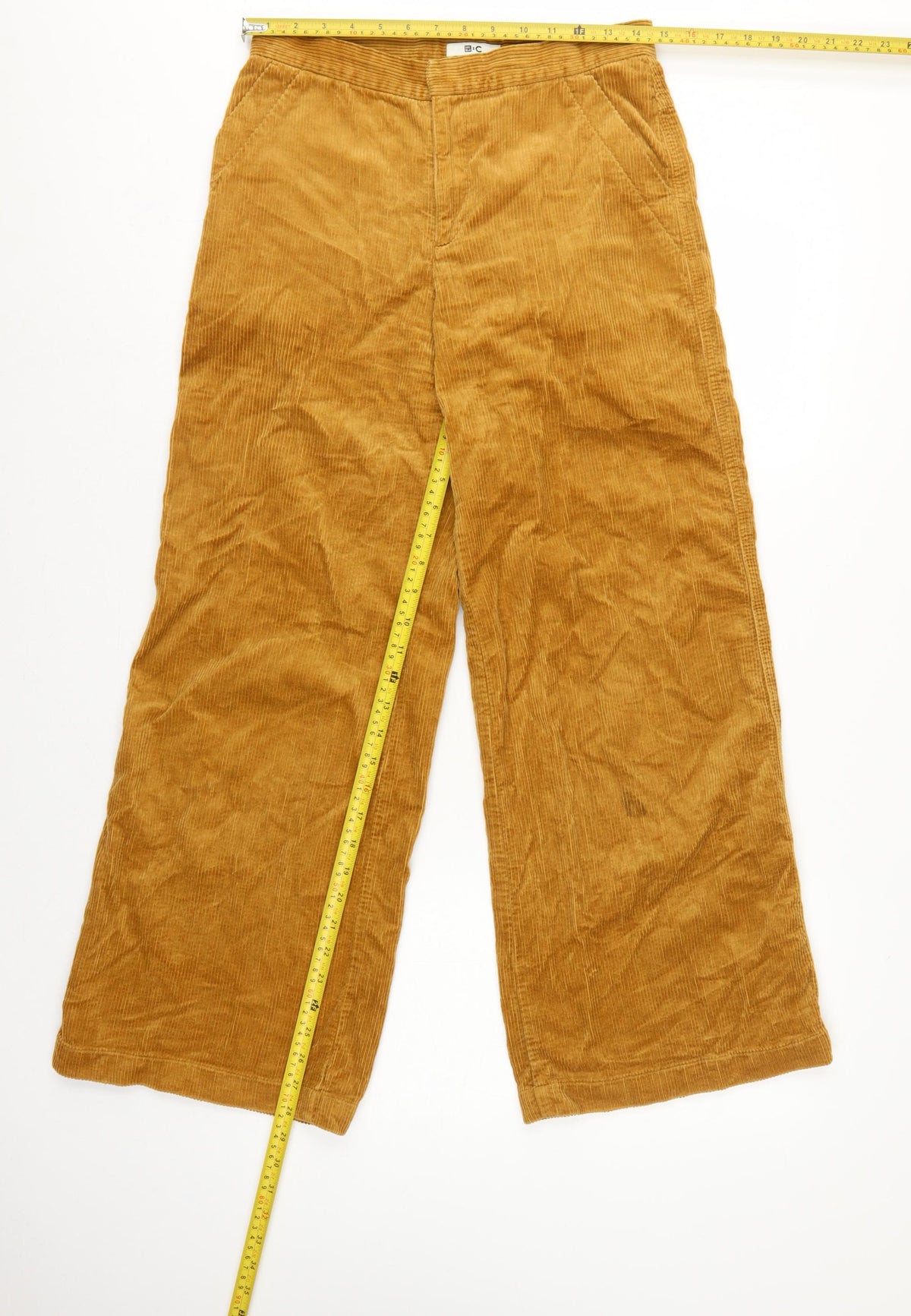 Uniqlo Women Brown UK 8 Wide-Leg Corduroy High Rise Trousers