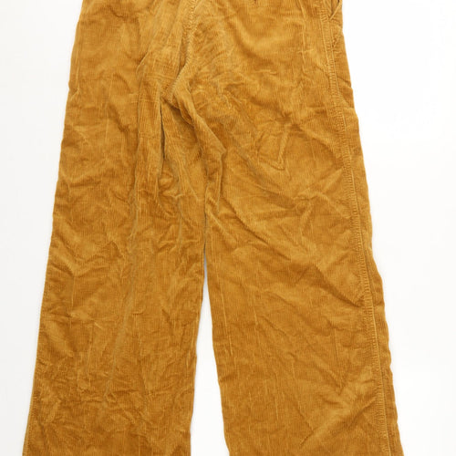 Uniqlo Women Brown UK 8 Wide-Leg Corduroy High Rise Trousers
