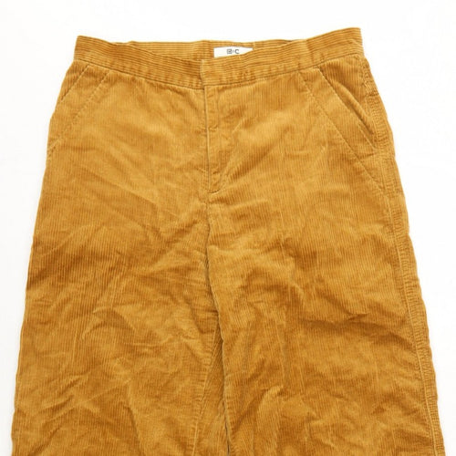 Uniqlo Women Brown UK 8 Wide-Leg Corduroy High Rise Trousers
