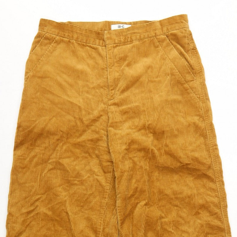 Uniqlo Women Brown UK 8 Wide-Leg Corduroy High Rise Trousers