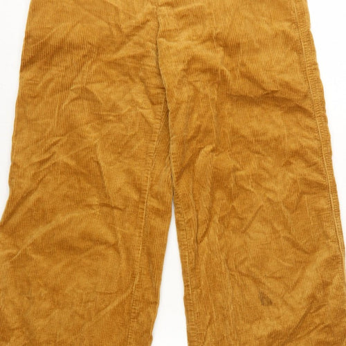 Uniqlo Women Brown UK 8 Wide-Leg Corduroy High Rise Trousers