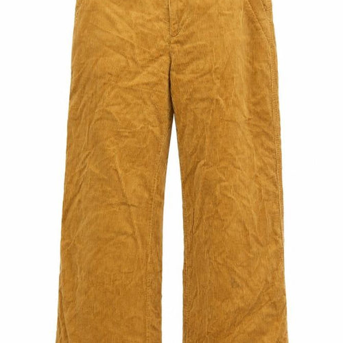 Uniqlo Women Brown UK 8 Wide-Leg Corduroy High Rise Trousers