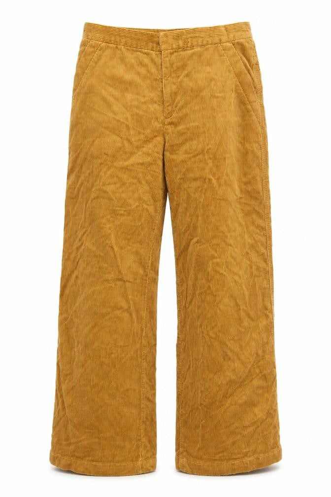 Uniqlo Women Brown UK 8 Wide-Leg Corduroy High Rise Trousers