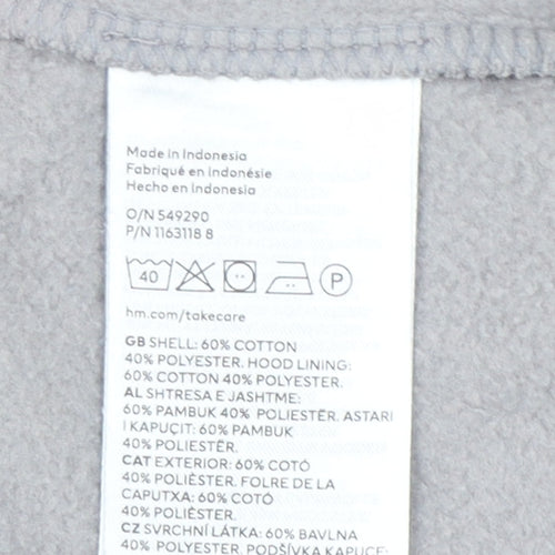 H&M Divided Women’s Grey XS Full Zip Hooded Fleece Hoodie