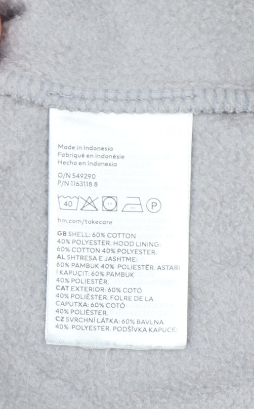 H&M Divided Women’s Grey XS Full Zip Hooded Fleece Hoodie