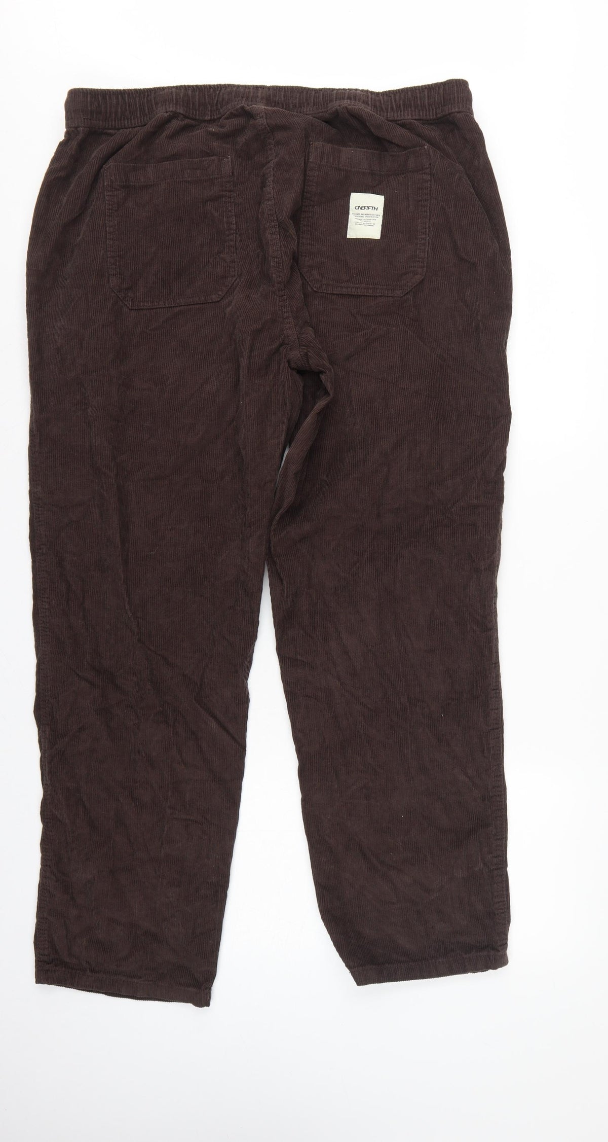 New Look Unisex Brown Corduroy Jogger Trousers XL Cotton