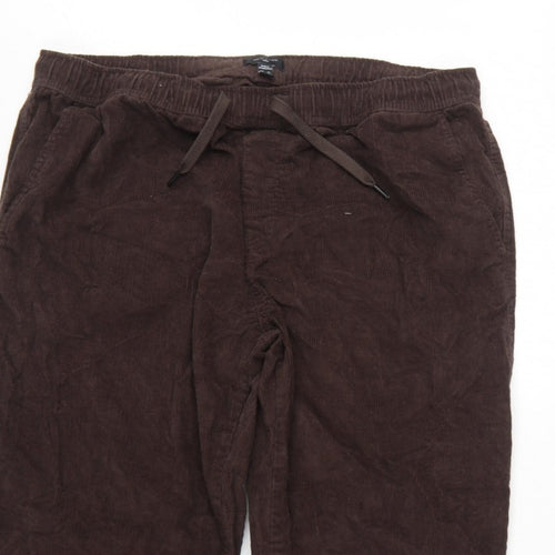 New Look Unisex Brown Corduroy Jogger Trousers XL Cotton