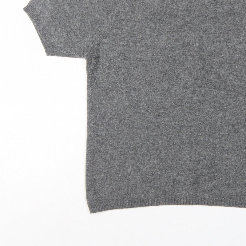 Joie de Vivre Women's Grey M Cashmere Wool Short Sleeve Jumper Knit