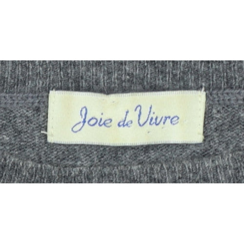 Joie de Vivre Women's Grey M Cashmere Wool Short Sleeve Jumper Knit