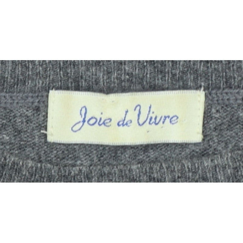 Joie de Vivre Women's Grey M Cashmere Wool Short Sleeve Jumper Knit