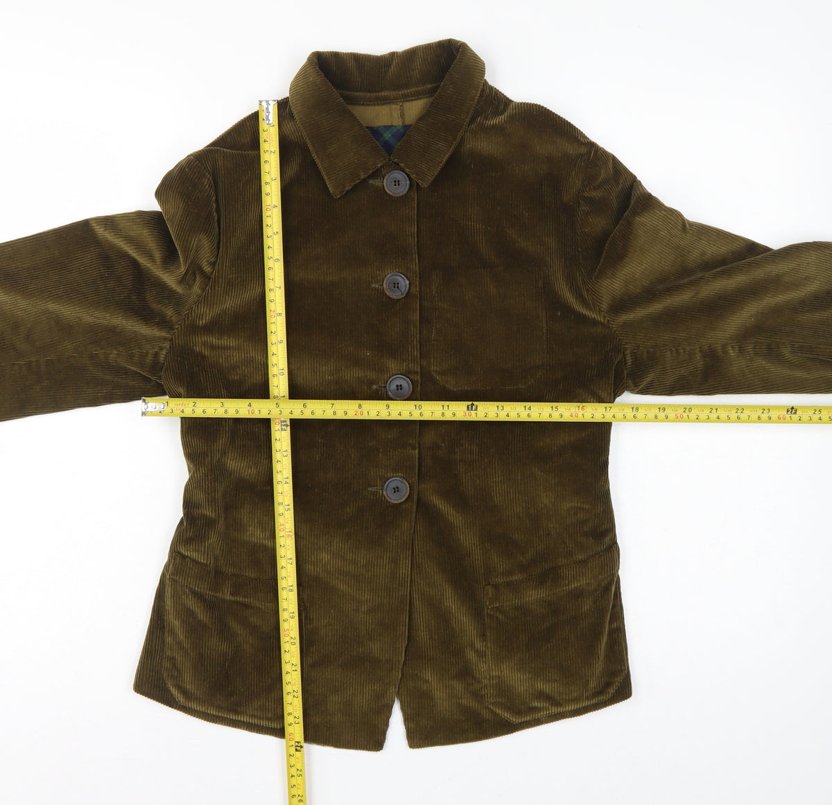 Gallego Desportes Women’s Brown L Corduroy Button Jacket