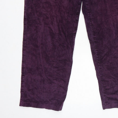 Country Collection Women Purple Corduroy Straight Trousers UK 14 28in