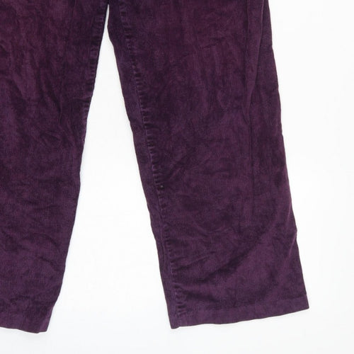 Country Collection Women Purple Corduroy Straight Trousers UK 14 28in