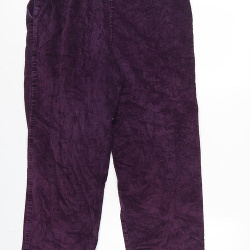 Country Collection Women Purple Corduroy Straight Trousers UK 14 28in