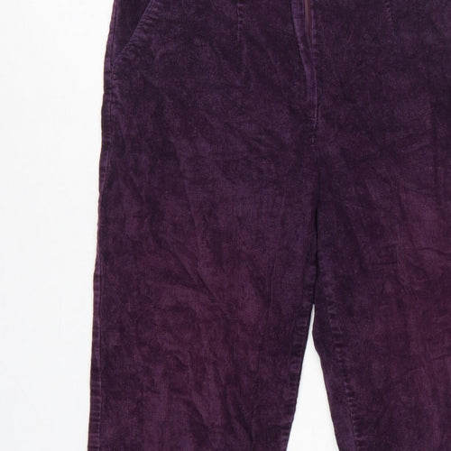 Country Collection Women Purple Corduroy Straight Trousers UK 14 28in