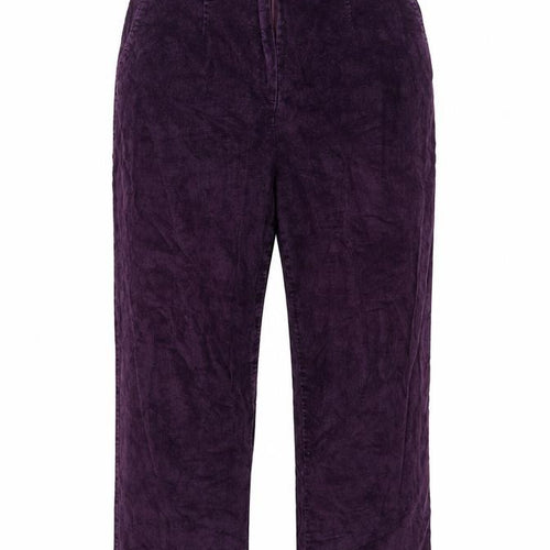 Country Collection Women Purple Corduroy Straight Trousers UK 14 28in