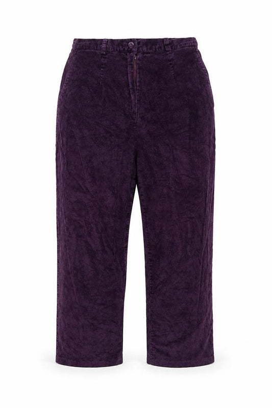 Country Collection Women Purple Corduroy Straight Trousers UK 14 28in