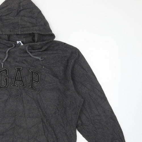 Gap Men’s Grey XL Pullover Hoodie Embroidered Logo Fleece