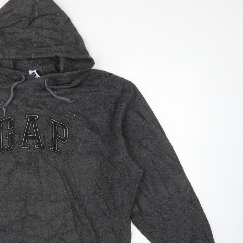 Gap Men’s Grey XL Pullover Hoodie Embroidered Logo Fleece