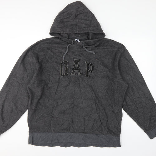 Gap Men’s Grey XL Pullover Hoodie Embroidered Logo Fleece