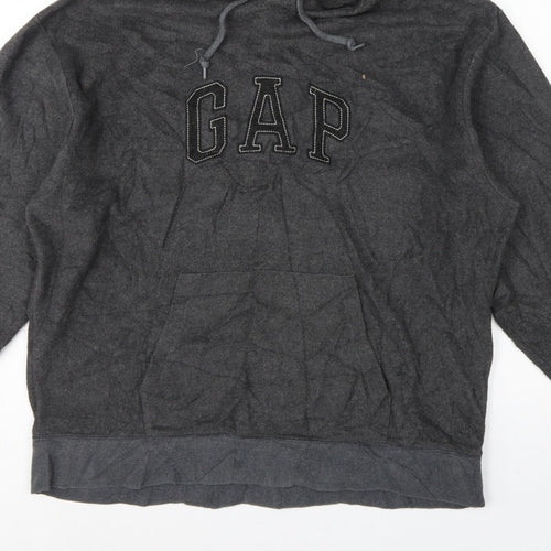Gap Men’s Grey XL Pullover Hoodie Embroidered Logo Fleece