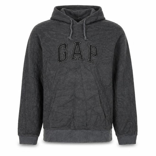 Gap Men’s Grey XL Pullover Hoodie Embroidered Logo Fleece