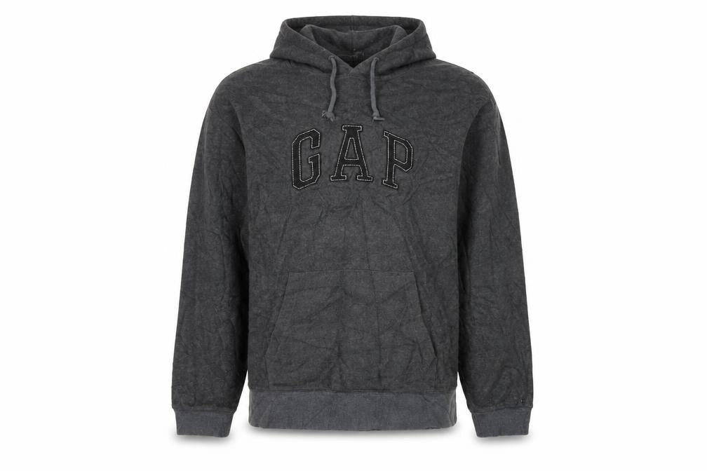 Gap Men’s Grey XL Pullover Hoodie Embroidered Logo Fleece