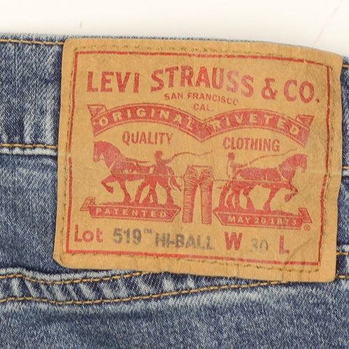 Levi's Men's Blue W30 519 Slim Straight Distressed Jeans