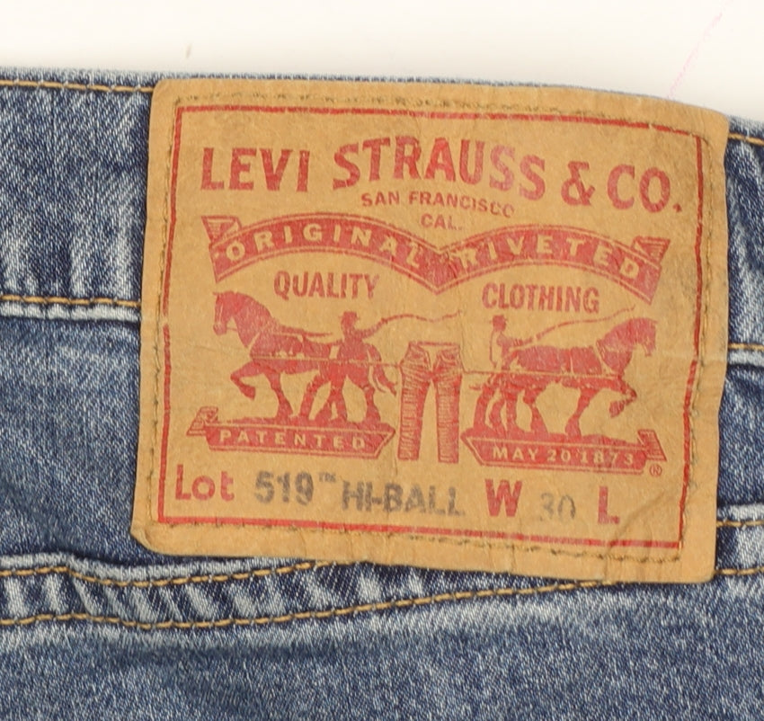 Levi's Men's Blue W30 519 Slim Straight Distressed Jeans