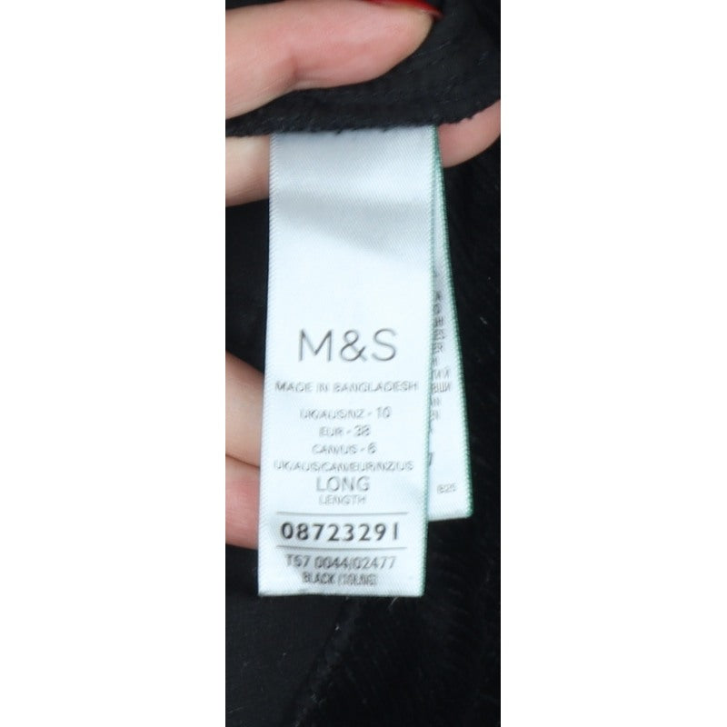 Marks and Spencer Women Black UK 10 Long Corduroy Pencil Skirt