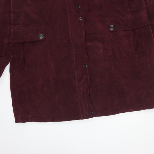 Kluss Collection Women's Red L Basic Corduroy Padded Long Coat