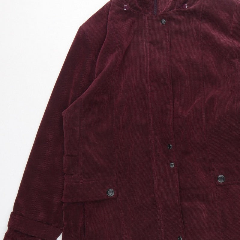 Kluss Collection Women's Red L Basic Corduroy Padded Long Coat