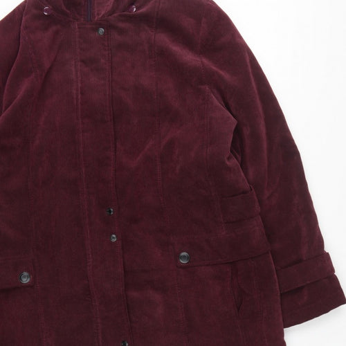 Kluss Collection Women's Red L Basic Corduroy Padded Long Coat
