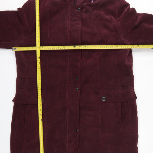 Kluss Collection Women's Red L Basic Corduroy Padded Long Coat