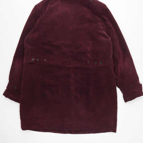Kluss Collection Women's Red L Basic Corduroy Padded Long Coat