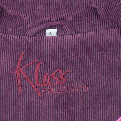 Kluss Collection Women's Red L Basic Corduroy Padded Long Coat