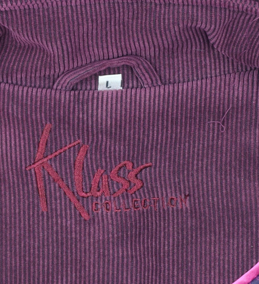 Kluss Collection Women's Red L Basic Corduroy Padded Long Coat