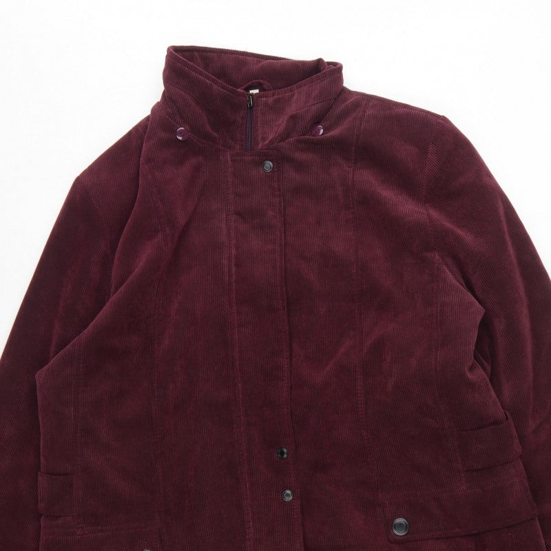 Kluss Collection Women's Red L Basic Corduroy Padded Long Coat