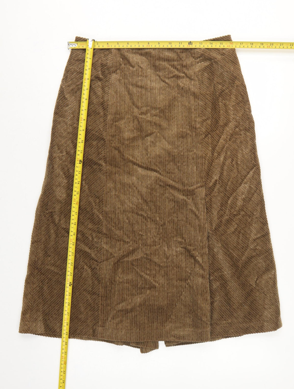 Per Una Women Brown UK 14 Herringbone Midi A-Line Lined Skirt